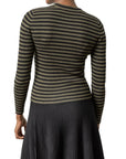 Striped Crewneck Sweater Loden/Black