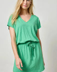 Elastic Waist V-Neck Dress Julep Dresses - Short Lilla P 