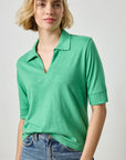 Elbow Sleeve Collared Tee Julep Tops - Tees Lilla P 