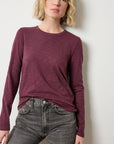 Long Sleeve Crewneck Merlot Tops - Tees Lilla P 