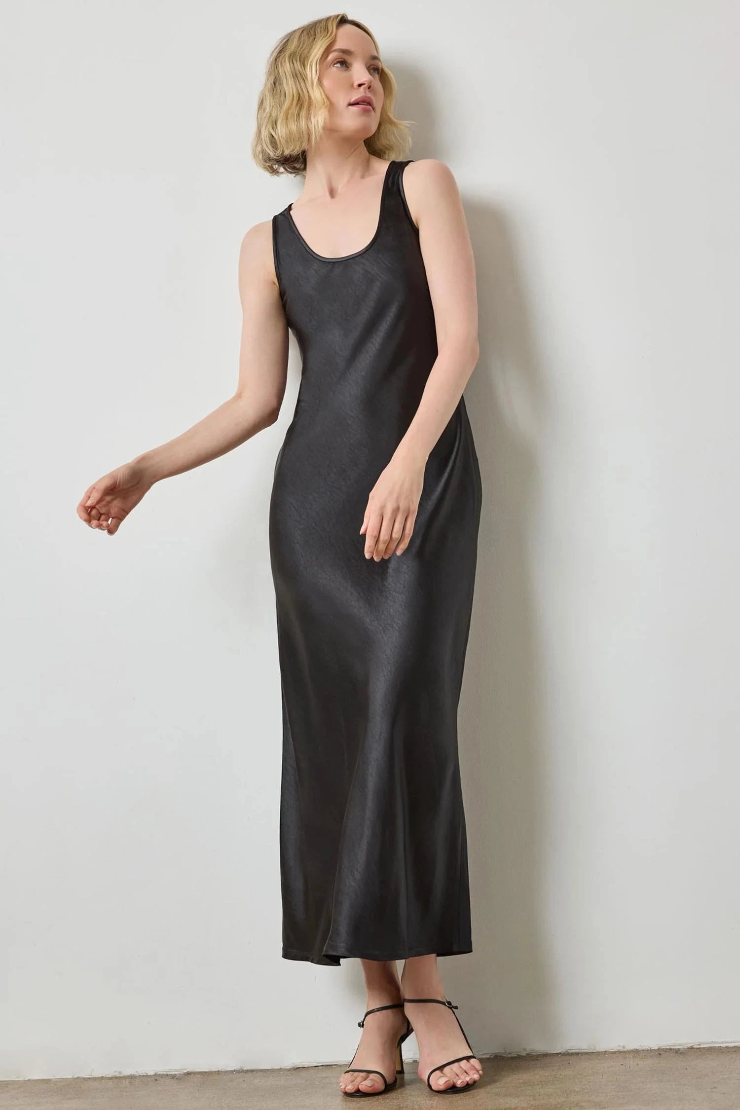Satin Bias Maxi Dress Black Dresses - Maxi Lilla P 