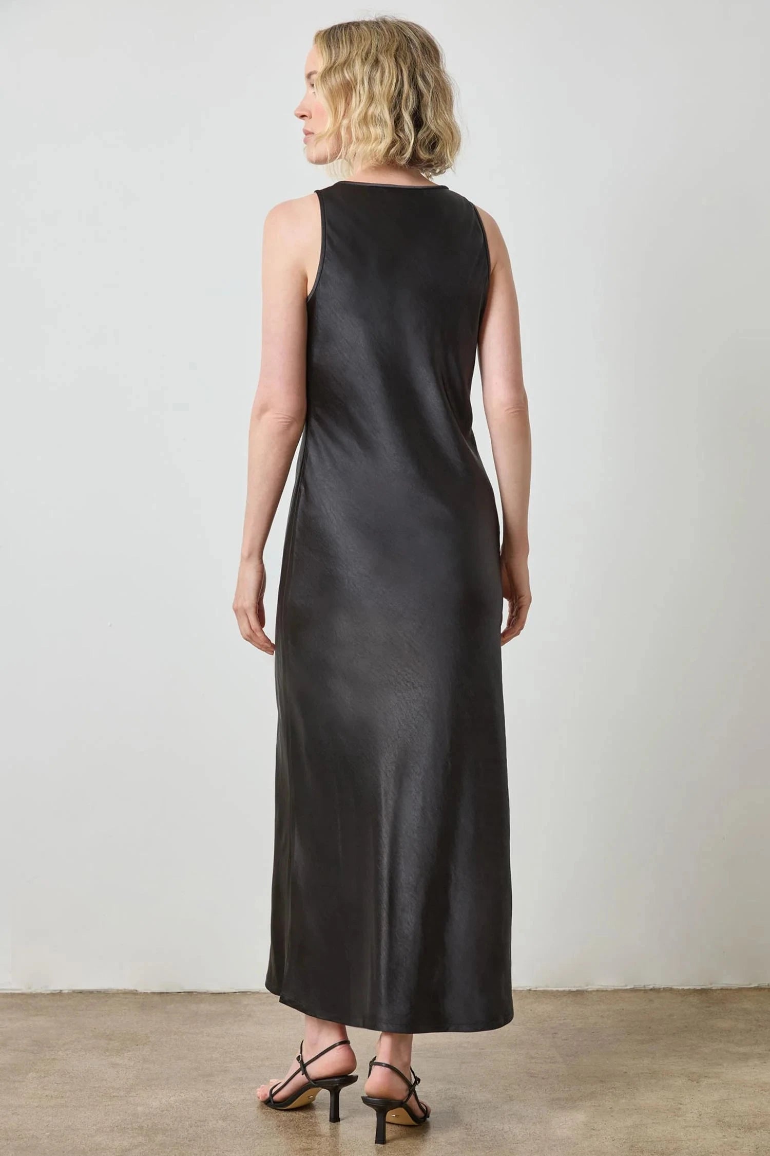 Satin Bias Maxi Dress Black Dresses - Maxi Lilla P 