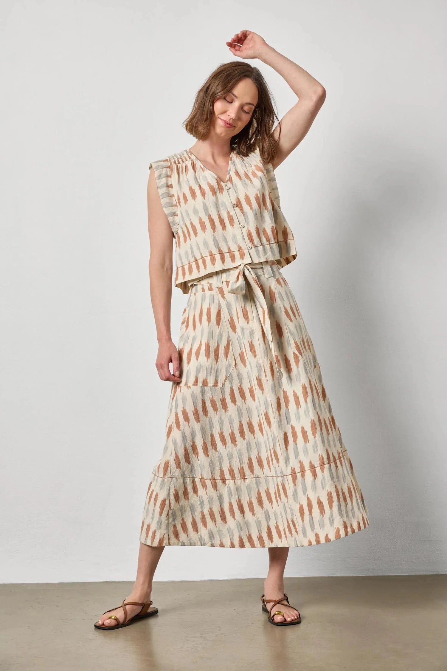 Ikat Maxi Skirt Carob Skirts - Maxi Lilla P 