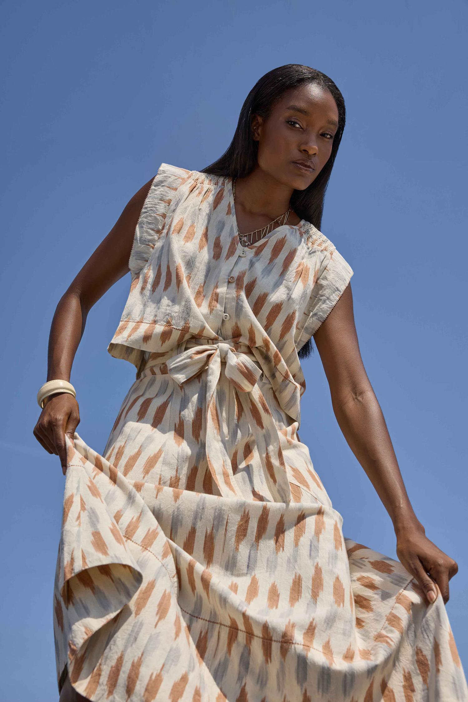 Ikat Maxi Skirt Carob Skirts - Maxi Lilla P 