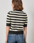 Elbow Sleeve Cardigan Jet Black Stripe Sweater - Cardigans Lilla P 