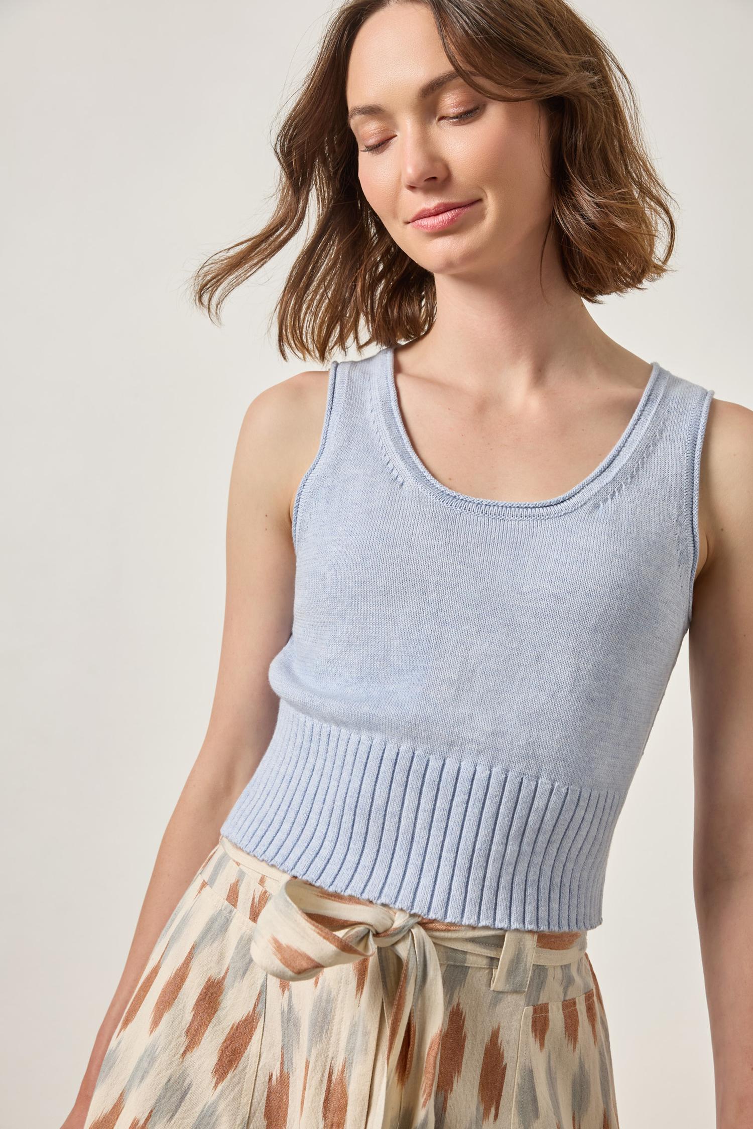 Cropped Scoop Tank Sweater Clearwater Tops - Tanks Lilla P 