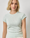 Ribbed Slub Crewneck Tee Pool Tops - Tees Lilla P 