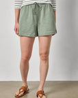 Elastic Waist Drawcord Short Sage Shorts Lilla P 