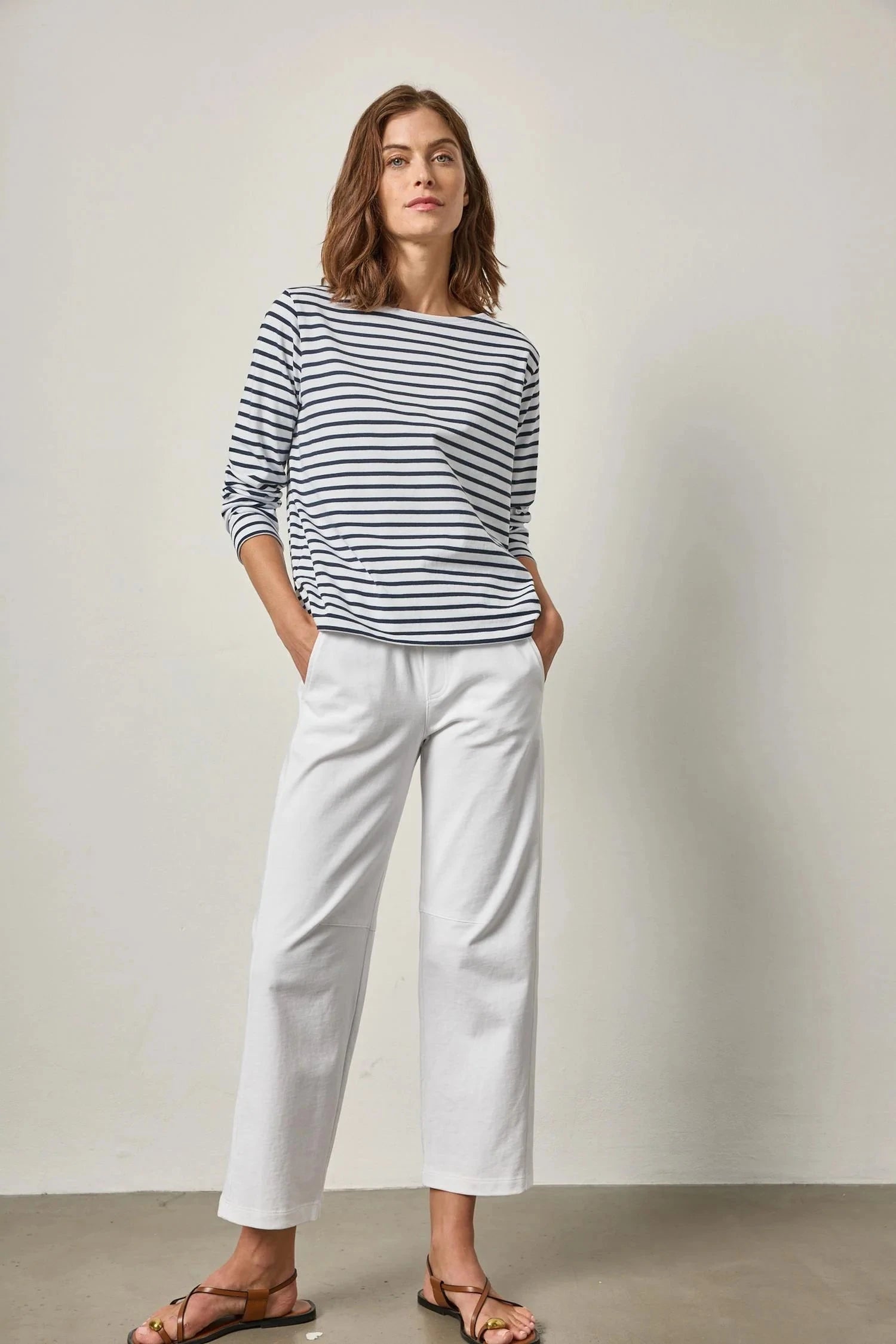 Striped Boatneck Top Navy Tops - Tees Lilla P 