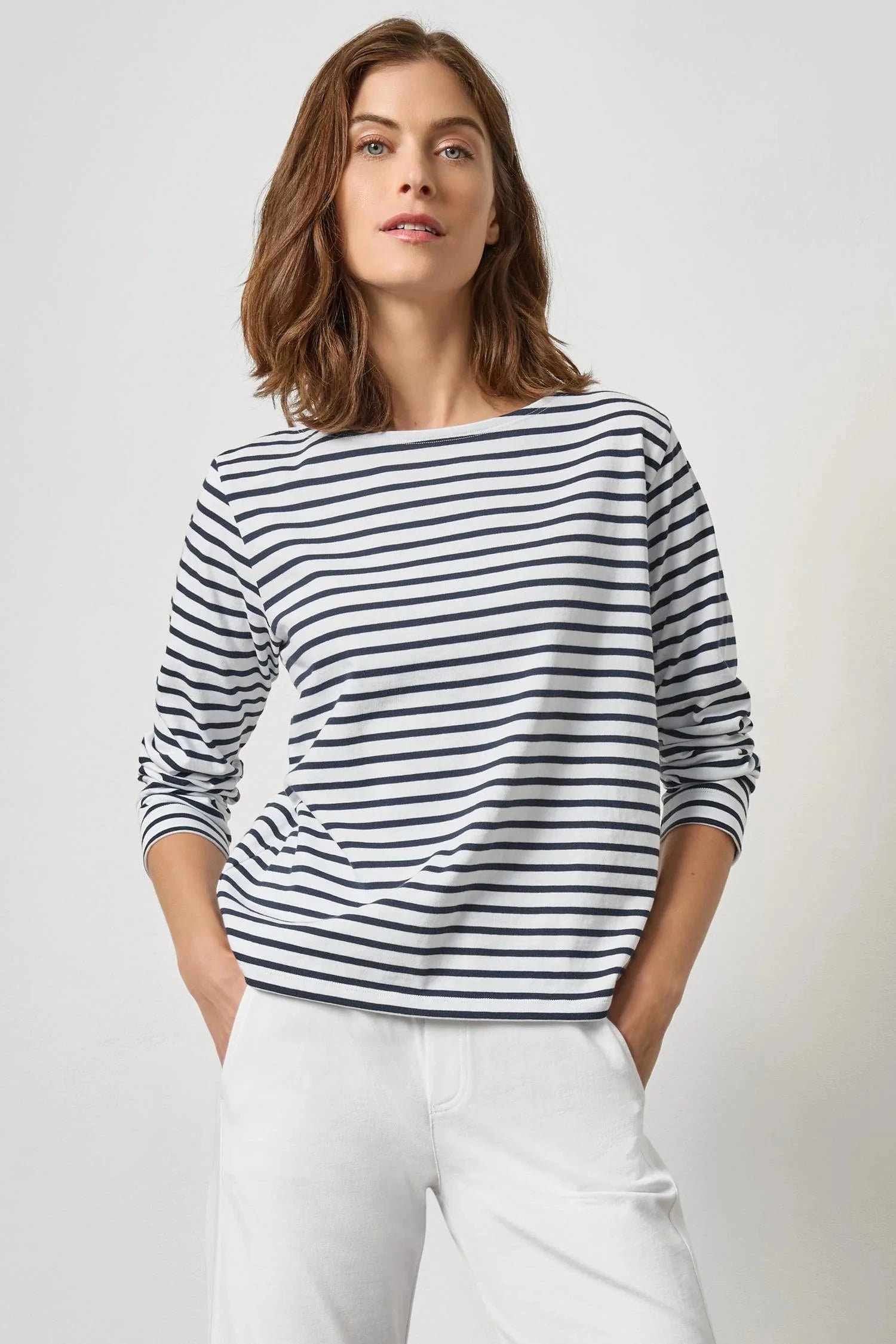 Striped Boatneck Top Navy Tops - Tees Lilla P 
