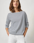 Striped Boatneck Top Navy Tops - Tees Lilla P 