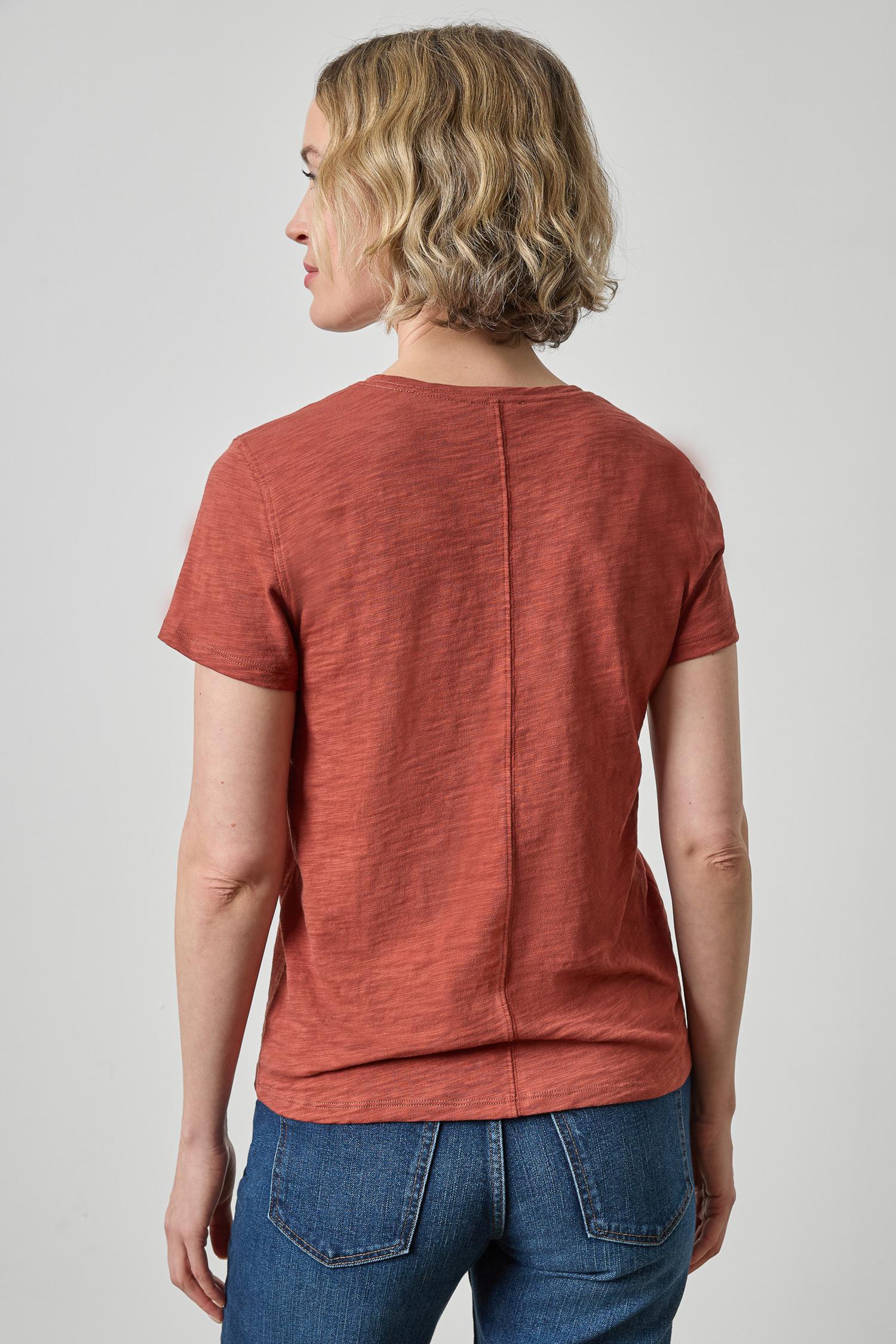 Short Sleeve Back Seam Crewneck Henna Tops - Tees Lilla P 