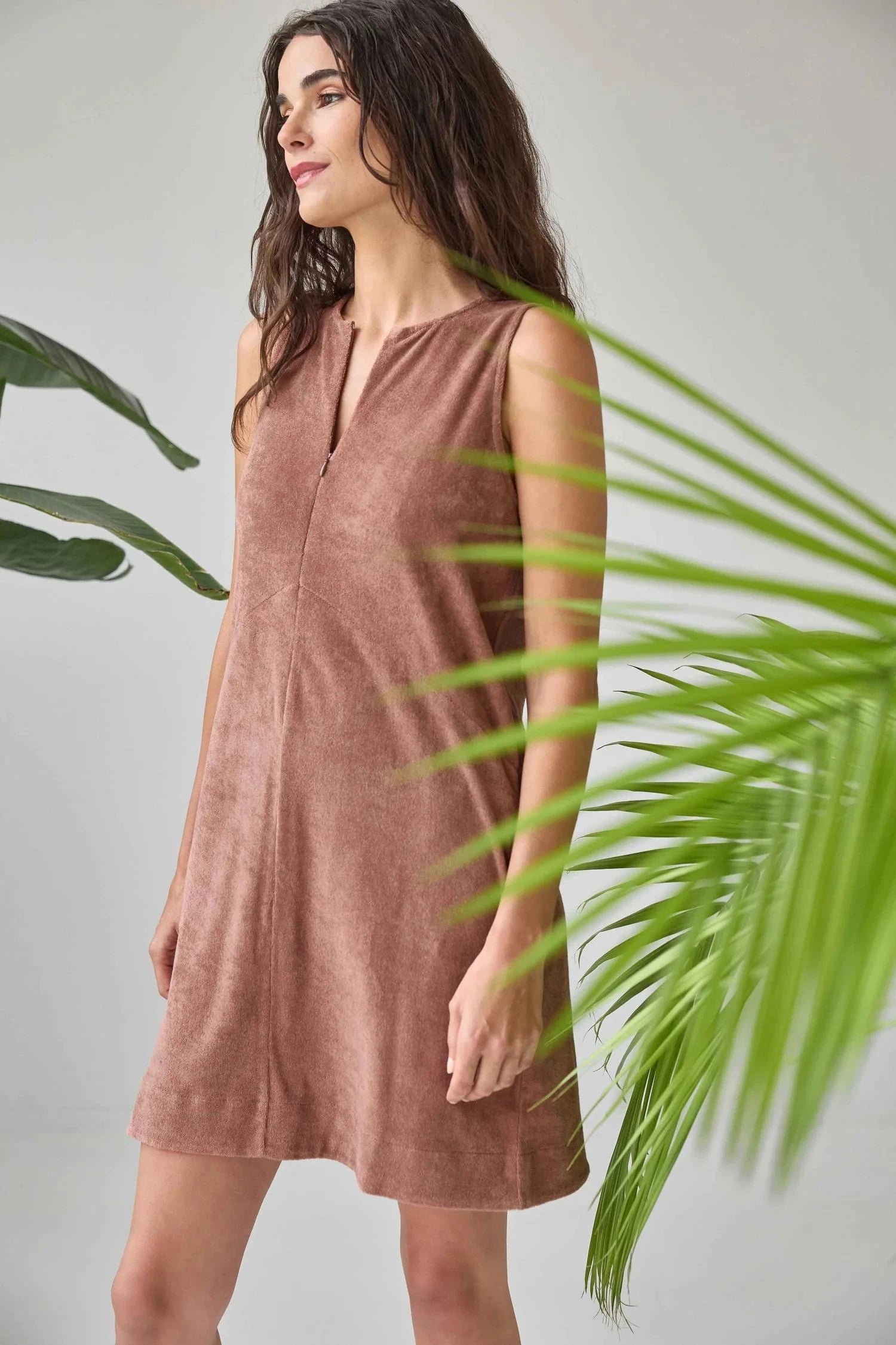Terry Zip Dress Bark Dresses - Short Lilla P 