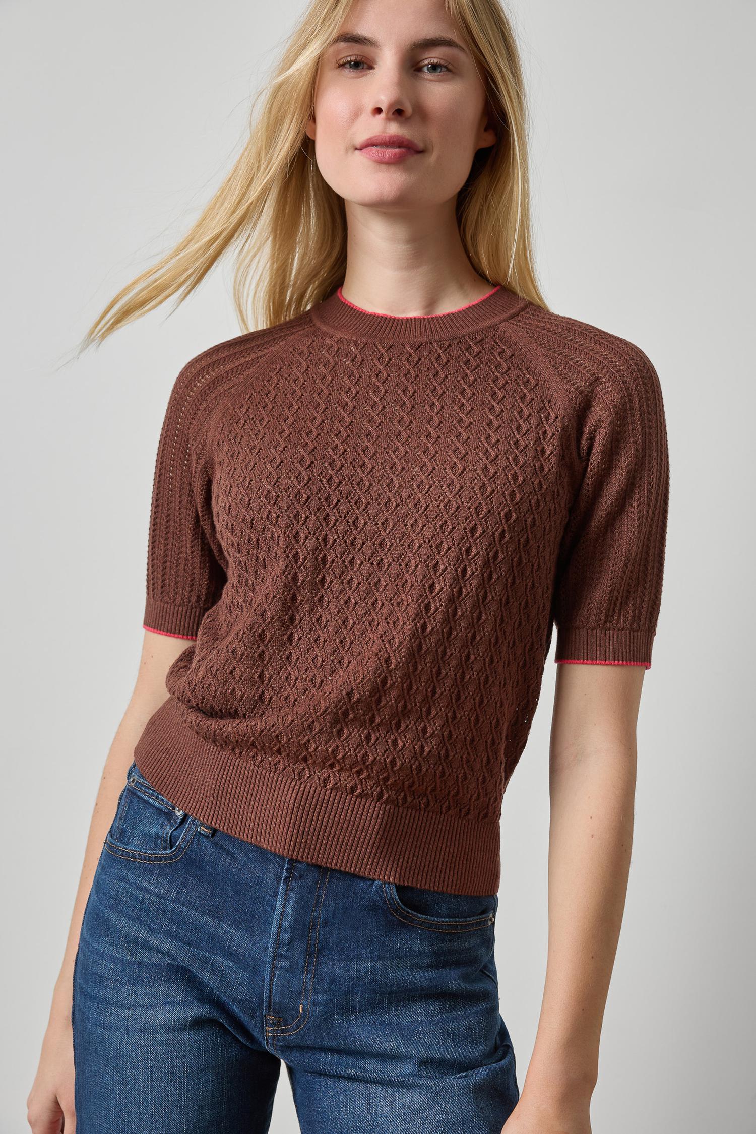 Mixed Stitch Crewneck Sweater Java Sweater - Crewneck Lilla P 