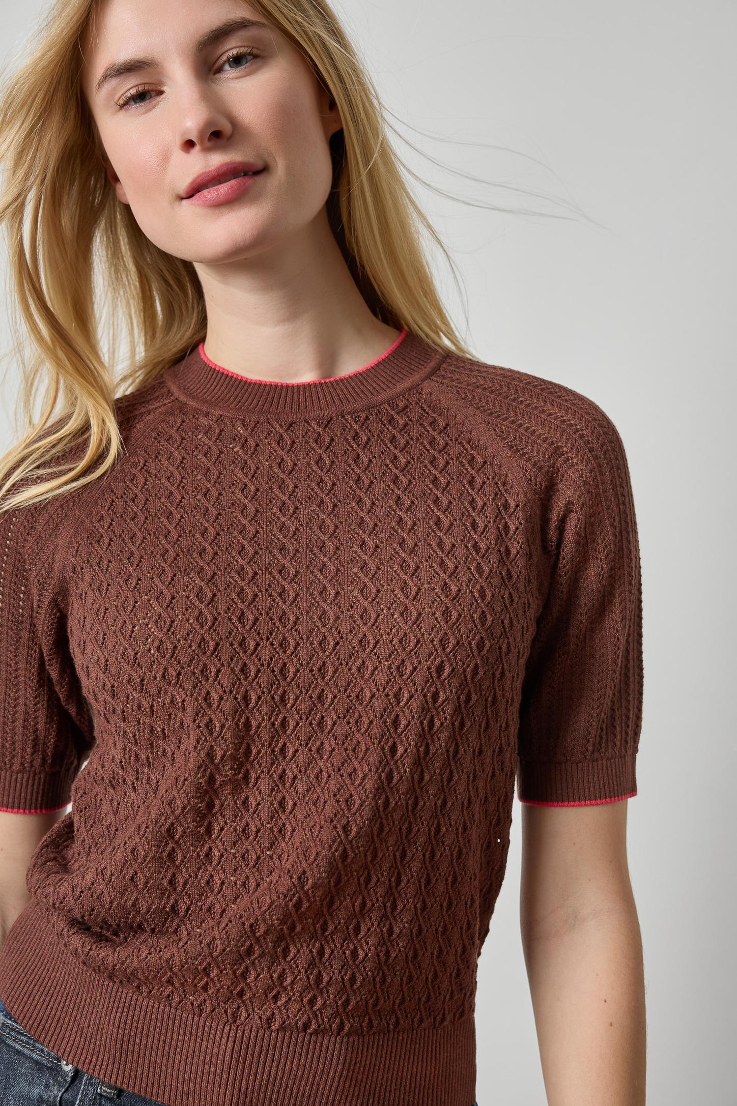 Mixed Stitch Crewneck Sweater Java Sweater - Crewneck Lilla P 