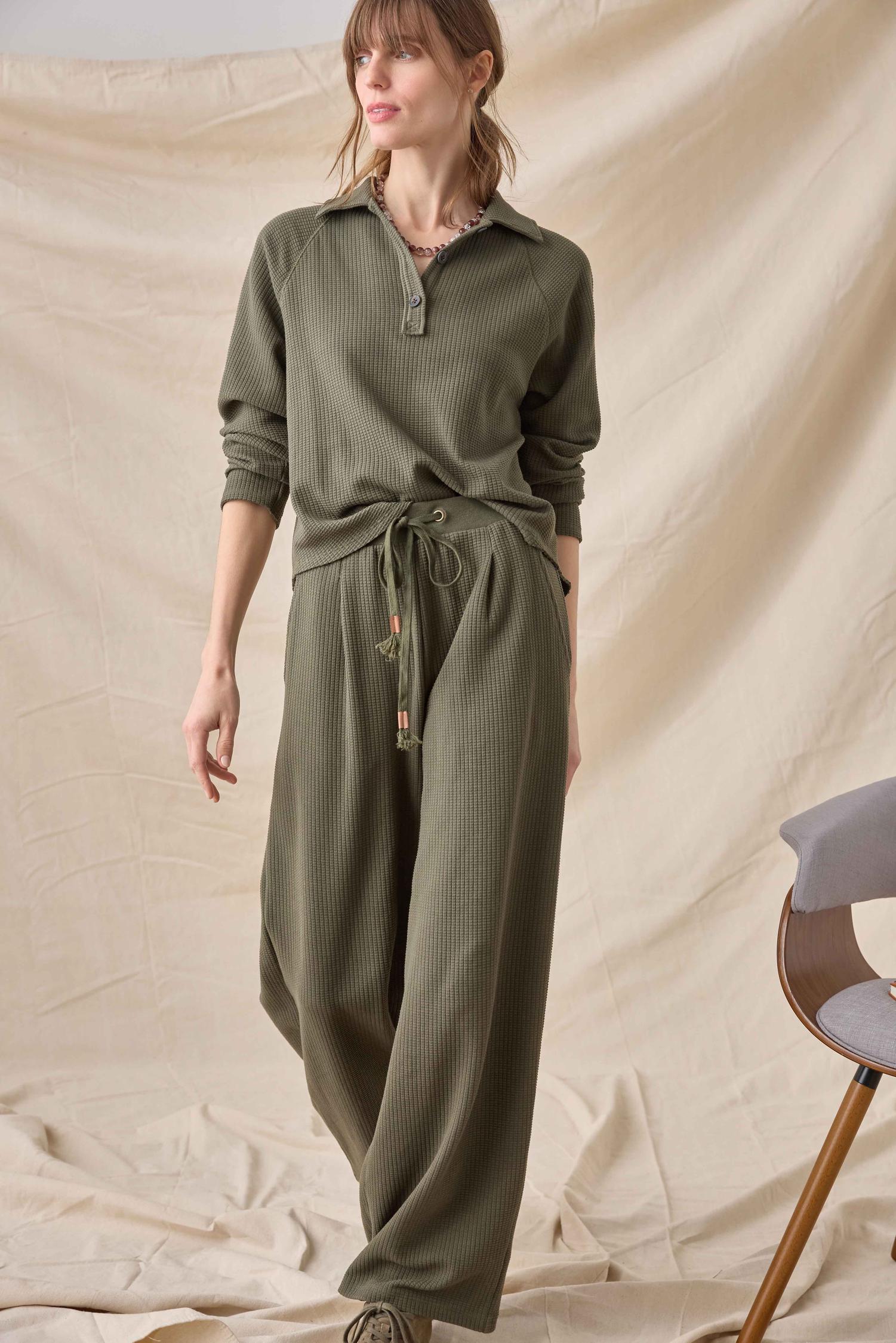 Raglan Polo Olive Top - Polo Lilla P 