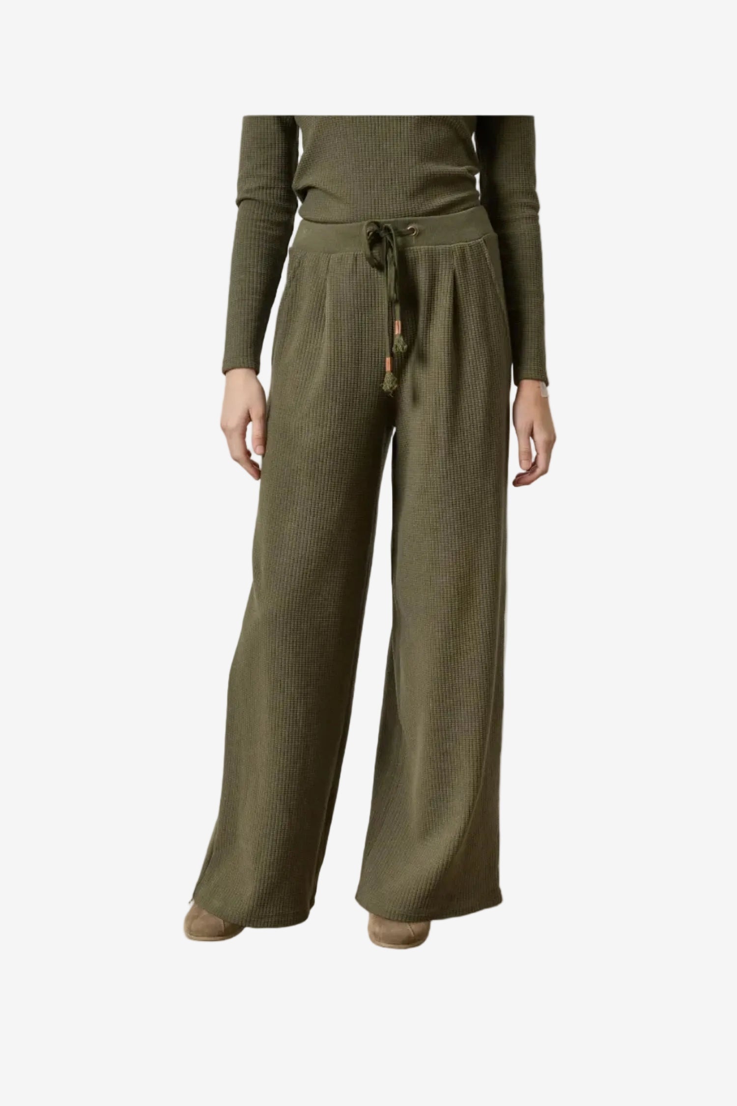Full Length Pleated Pant Olive Pants - Sweatpants Lilla P 