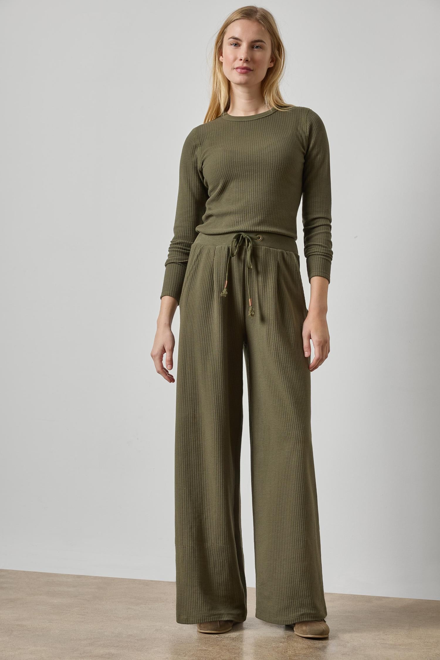 Full Length Pleated Pant Olive Pants - Sweatpants Lilla P 