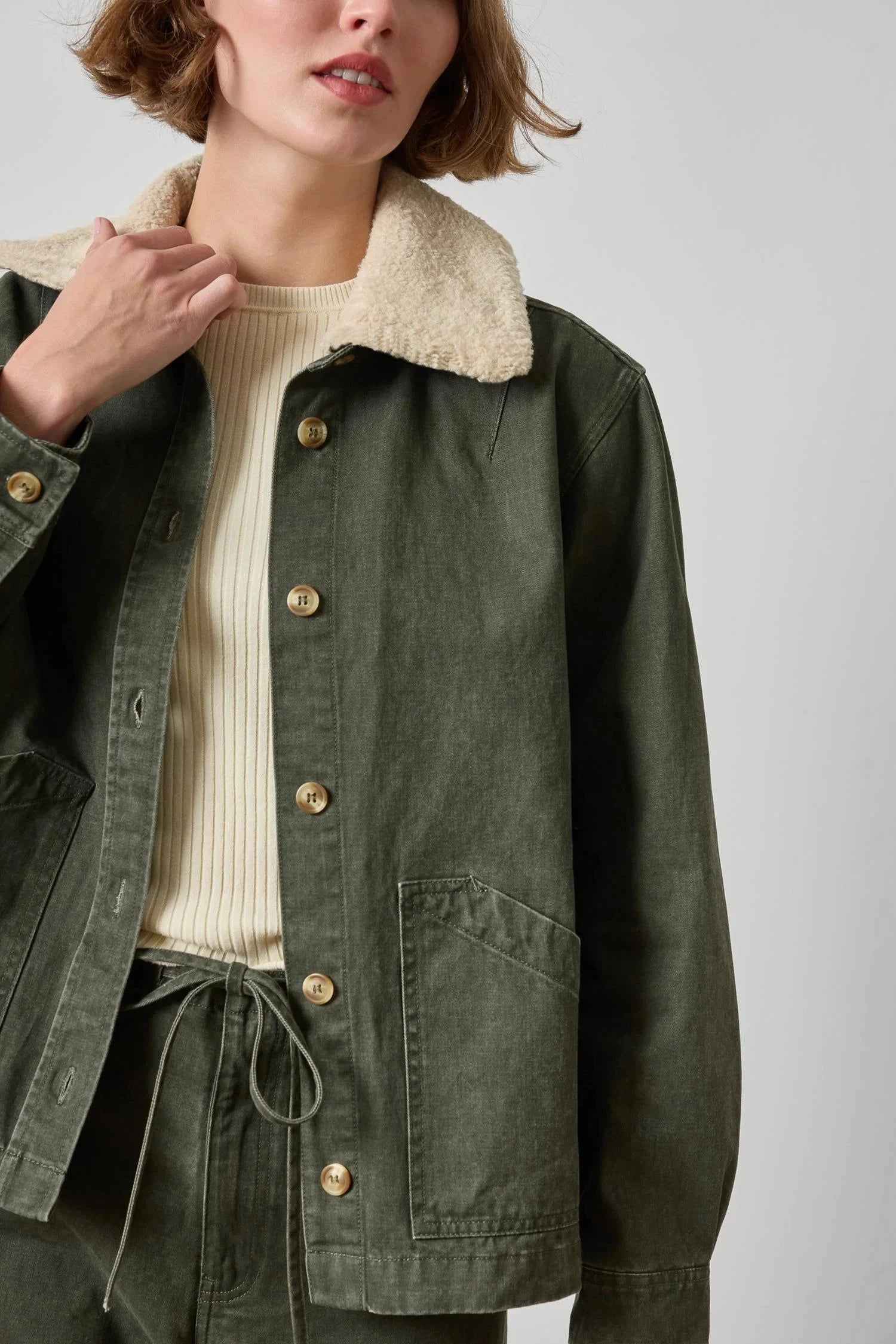 Washed Twill Pleat Back Jacket Juniper Jackets - Dickeys Lilla P 