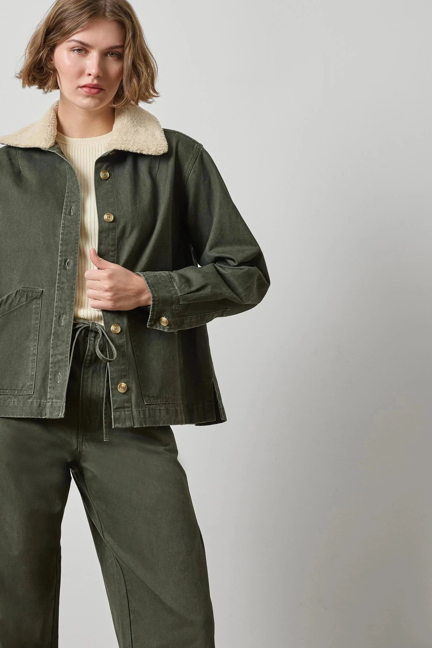 Washed Twill Pleat Back Jacket Juniper Jackets - Dickeys Lilla P 