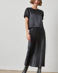 Slub Woven Bias Skirt Black Skirts - Midi Lilla P 