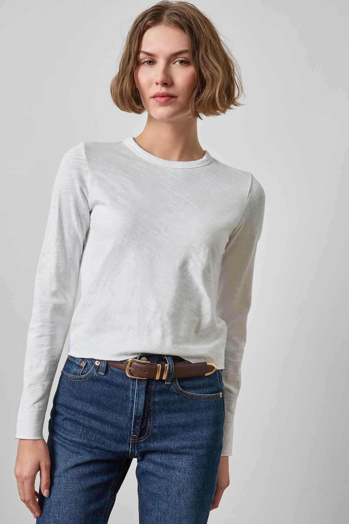 Vintage Bias Tee White