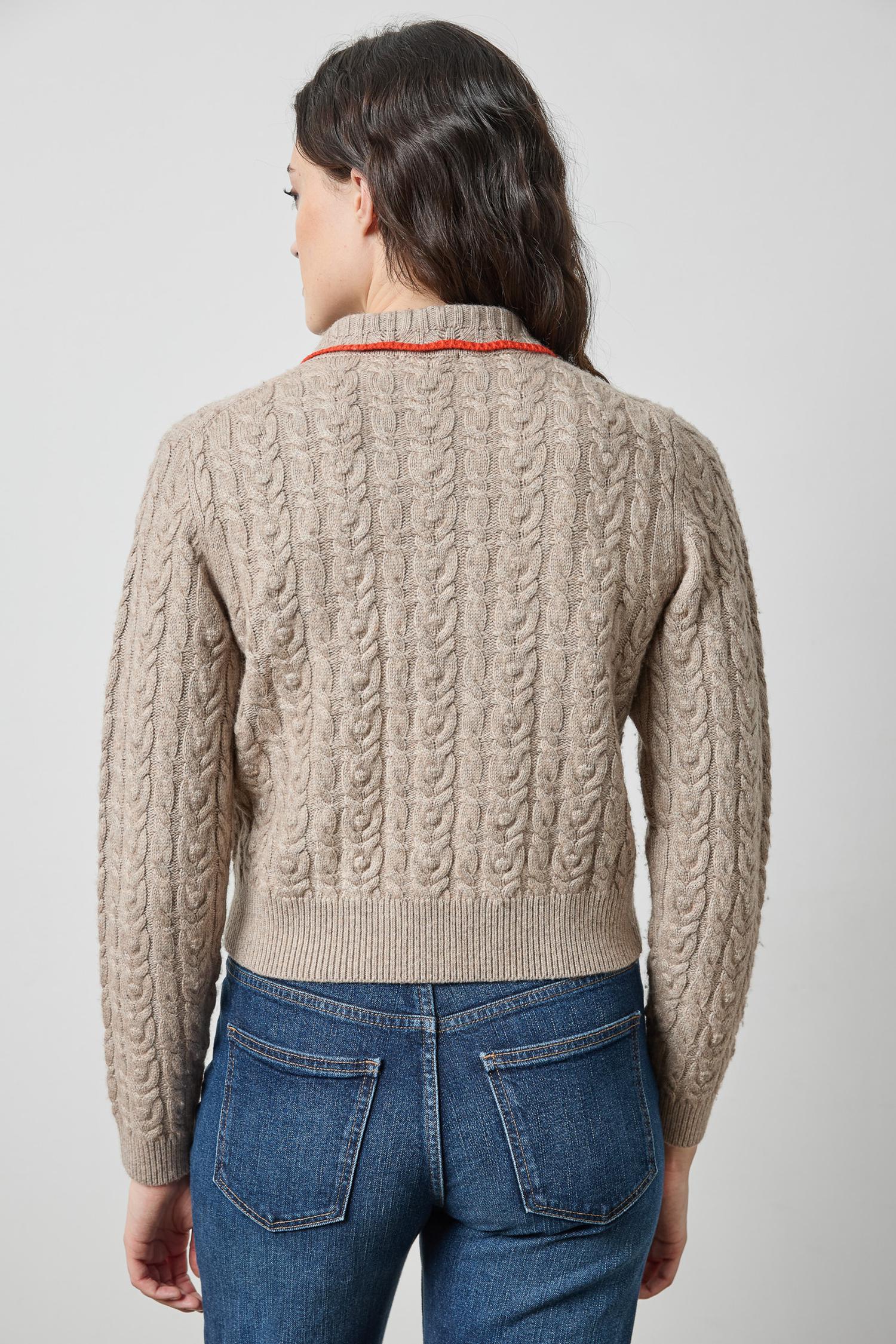Long Sleeve Polo Cardigan Birch Sweater - Polo Lilla P 