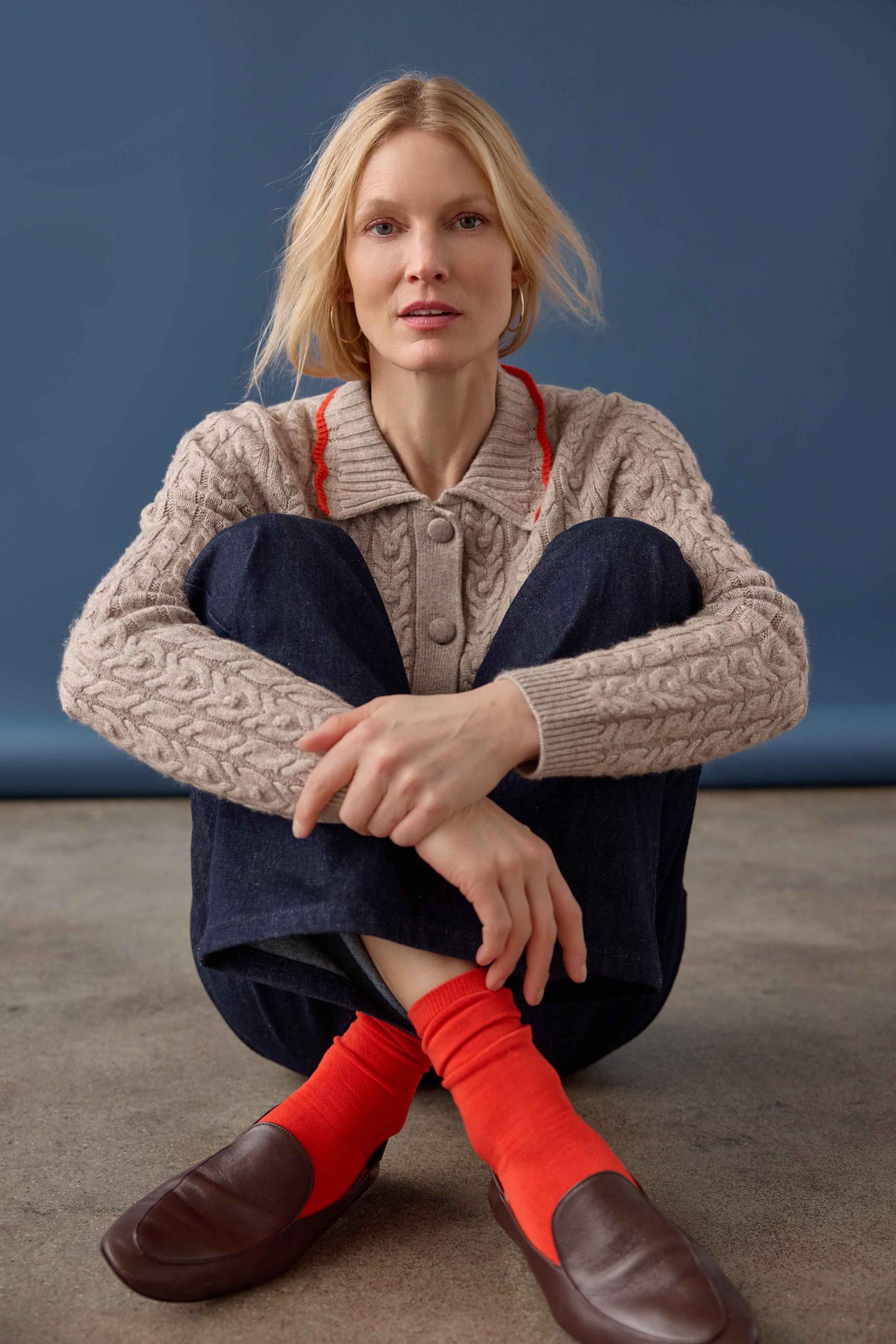 Long Sleeve Polo Cardigan Birch Sweater - Polo Lilla P 