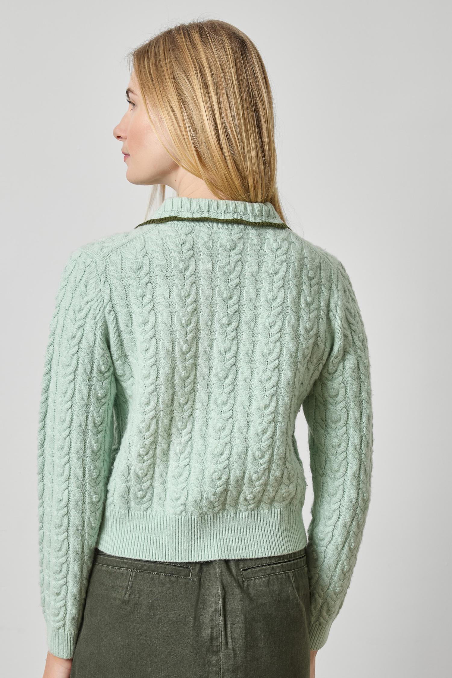 Long Sleeve Polo Cardigan Winter Mint Sweater - Polo Lilla P 