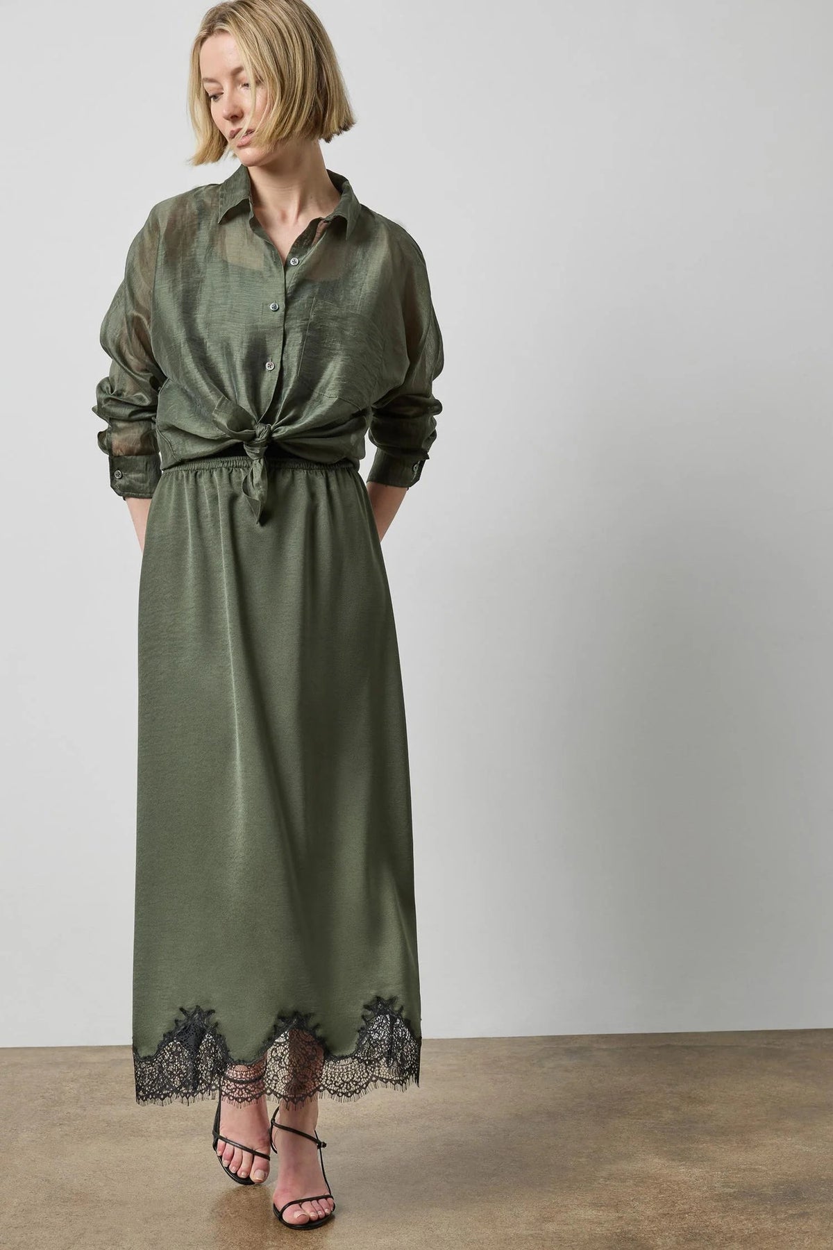 Sheer Dolman Button Down Fir Tops - Button Down Lilla P 