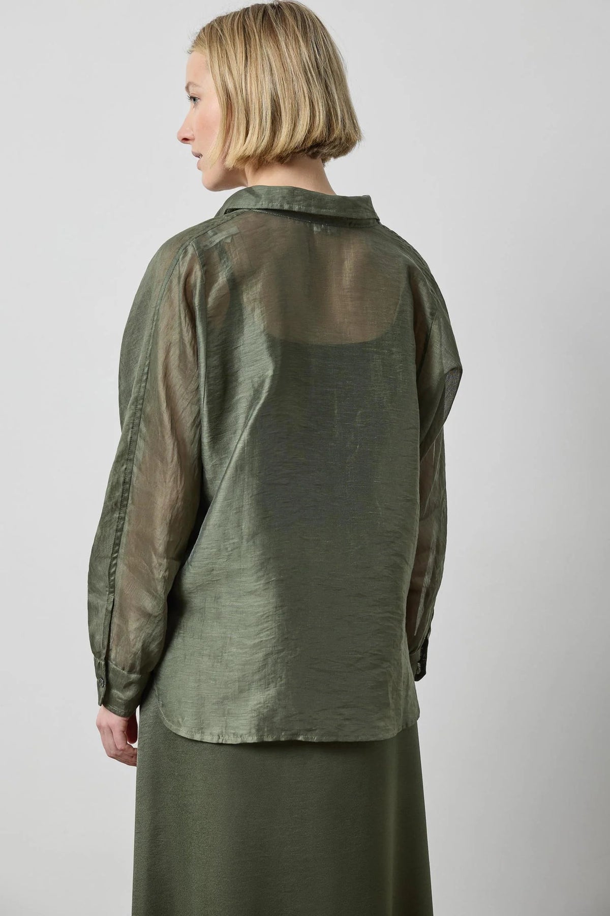Sheer Dolman Button Down Fir Tops - Button Down Lilla P 
