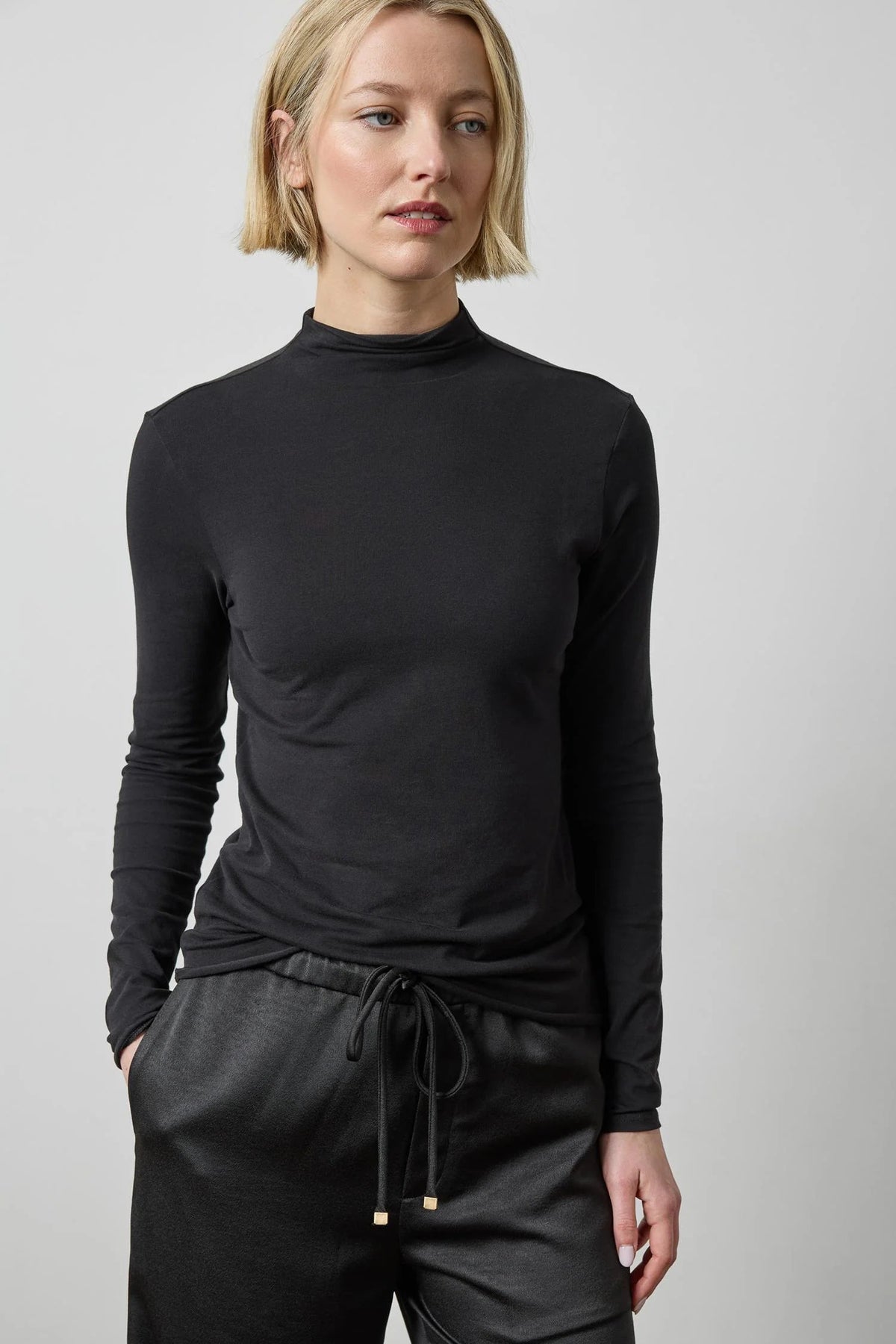 Long Sleeve Funnel Neck Tops - Tees Lilla P 