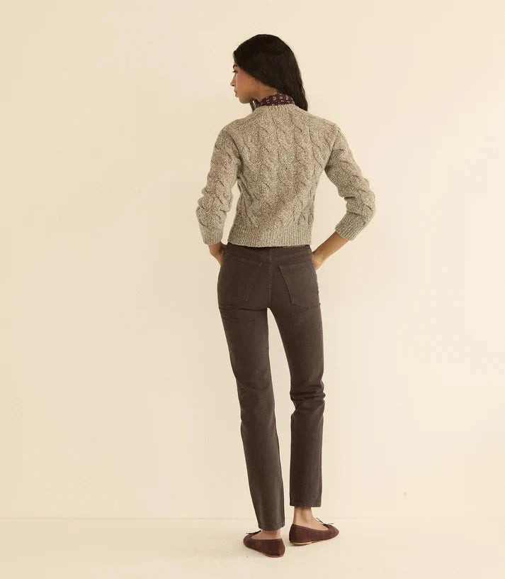 Penrose Cable Cardigan Gray Marl Sweater - Cardigans Doen 