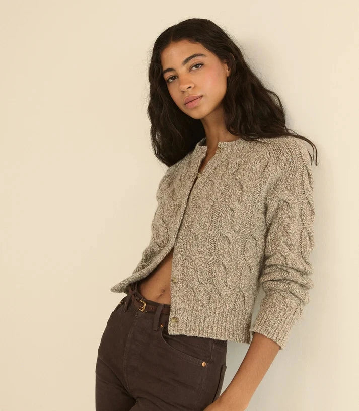 Penrose Cable Cardigan Gray Marl Sweater - Cardigans Doen 