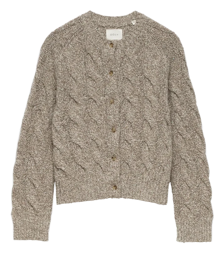 Penrose Cable Cardigan Gray Marl Sweater - Cardigans Doen 