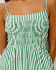 Primrose Dress Emerald Stripe Dresses - Midi Rails 