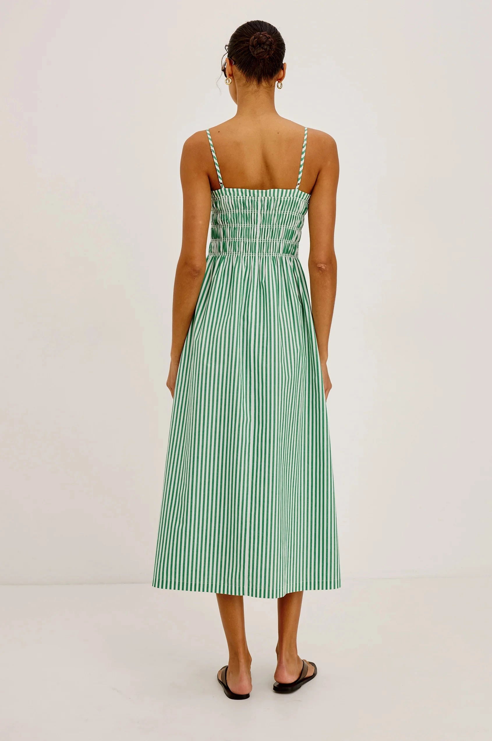 Primrose Dress Emerald Stripe Dresses - Midi Rails 