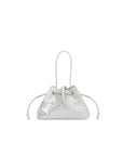 Drawstring Pouchette Crinkle Silver Hobo & Shoulder Mansur Gavriel 