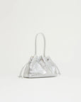 Drawstring Pouchette Crinkle Silver Hobo & Shoulder Mansur Gavriel 