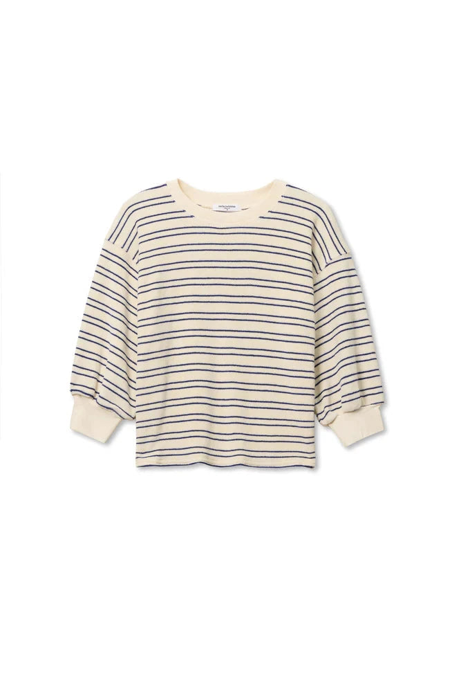 Roxy Stripe Terry Loop Sweatshirt Cobalt Sugar Tops - Sweatshirts perfectwhitetee 
