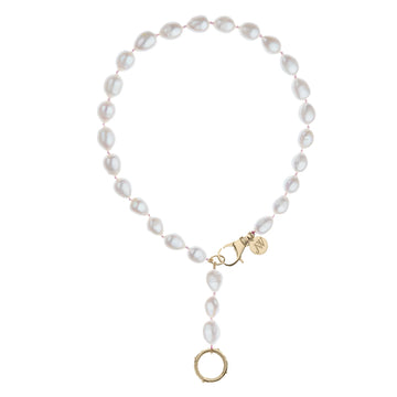 Lariat Pearl Necklace White