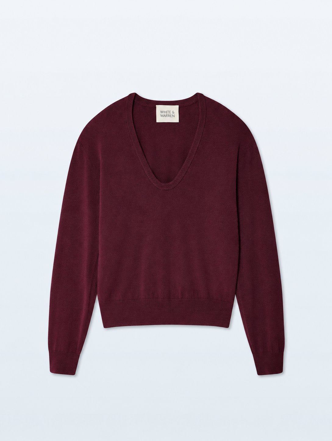 Cashmere Scoop Sweater Sangria Sweater - Cardigans White + Warren 
