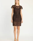 Vanna Dress Chocolate Brown/Black Lace Dresses - Short Caballero 