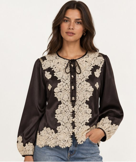 Lucine Top Equestrian Brown Tops - Blouses Doen 