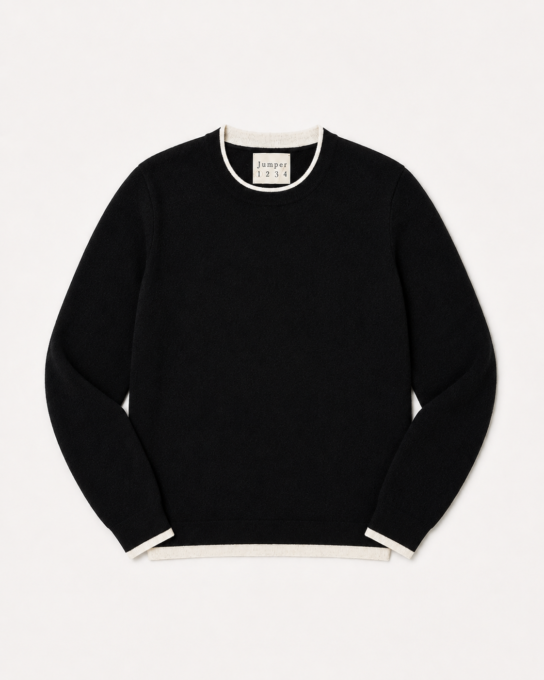 Double Trim Crew Black White