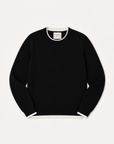Double Trim Crew Black White