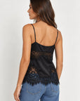Mitsu Lace Trim Camisole Black Tops - Tanks L'Agence 