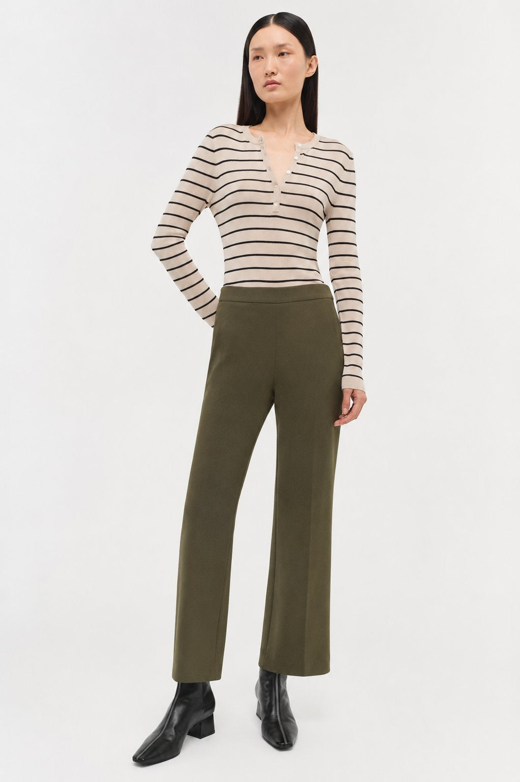 Mackenzie Straight Leg Pant Dark Olive Pants - Trousers Simkhai 