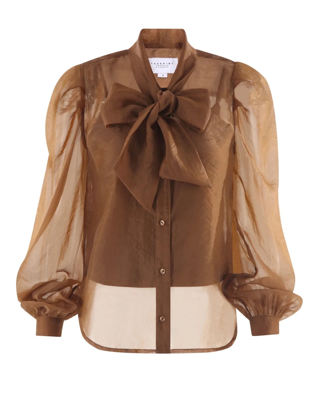 The Long Sleeve French Bow Shirt Caramel Tops - Blouses The Shirt 