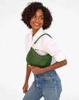 Petit Moyen Messenger Woven Zig Zag Evergreen